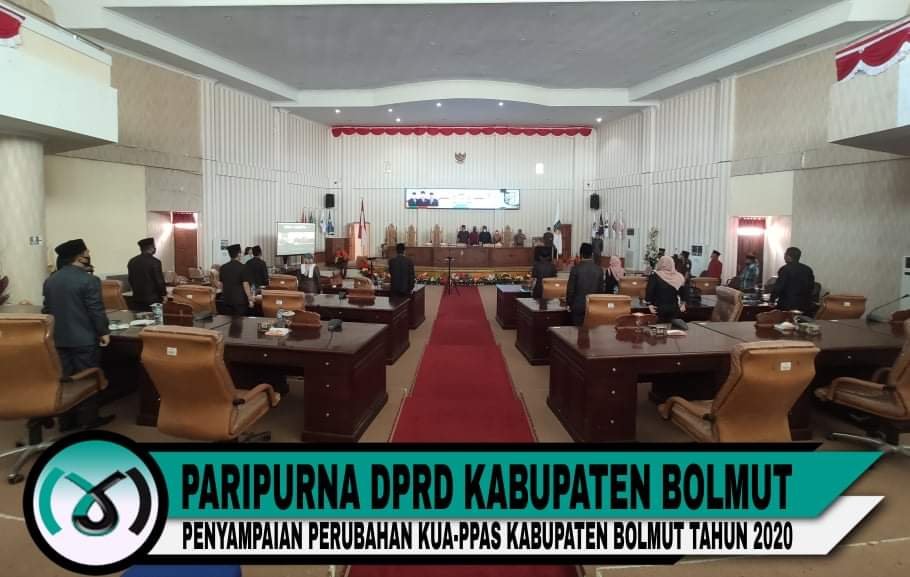 DPRD Bolmut Gelar Paripurna Penyampaian KUA-PPAS Perubahan Tahun 2020