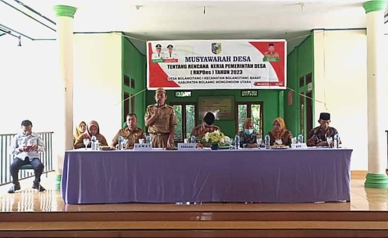 Pemdes Bolangitang I Gelar Musyawarah Desa Bahas RKPDes 2023