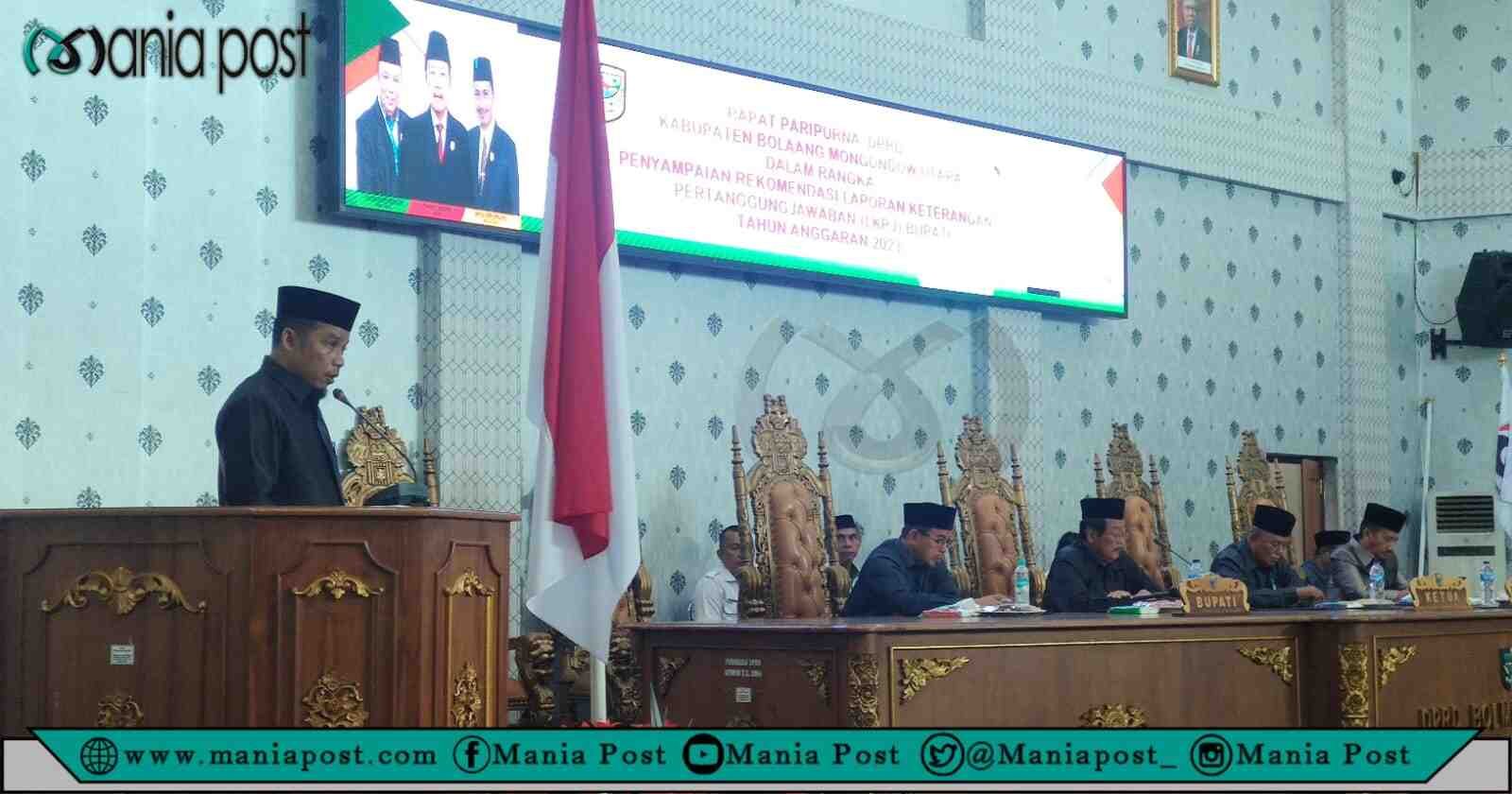 Rapat Paripurna LKPJ Bupati Bolmut 2023