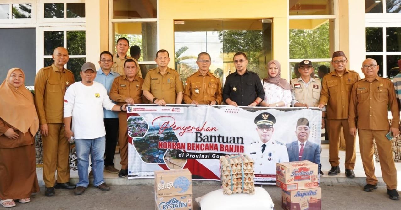 Penyerahan Bantuan Bencana Ke Gorontalo. (Dokumentasi Prokopim Bolmut)