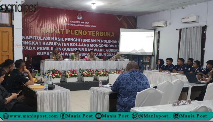 Rekapitulasi Sekabupaten Hasil perolehan suara Pilkada Bolmut Diplenokan