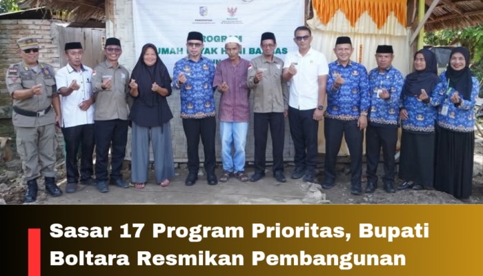 Sasar 17 Program Prioritas, Bupati Boltara Resmikan Pembangunan Rumah Layak Huni BAZNAS di Desa Ollot